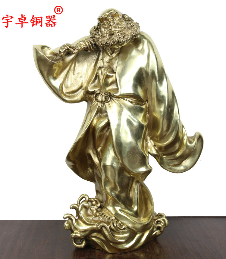 宇卓铜器黄铜达摩祖师摆件站达摩家居 摆件纯铜达摩