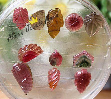 Y18碧玺 巴西 雕刻 雕件 火炬 翅膀 花朵 群镶 镶嵌 西瓜 组 现货