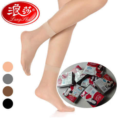 20双装浪莎超薄透明水晶丝短袜包芯丝短丝袜子隐形袜女丝袜