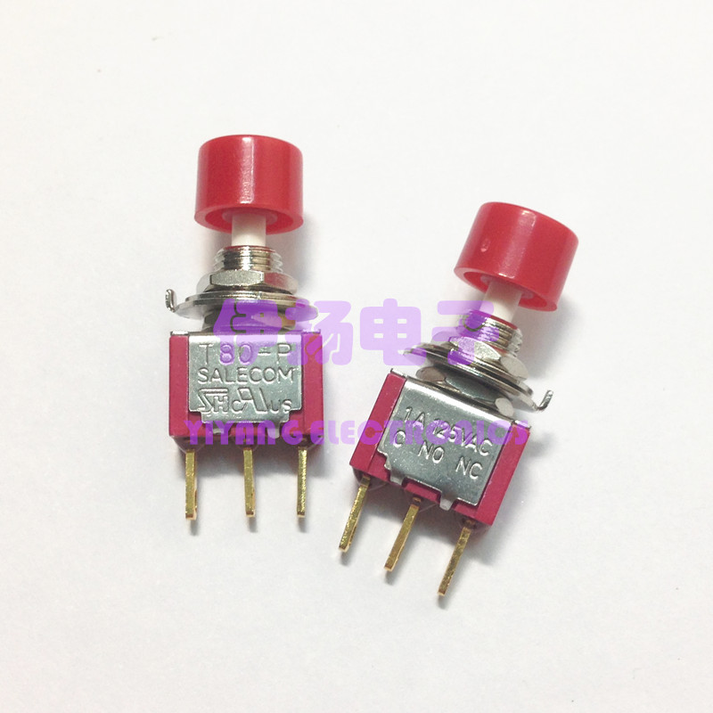 SH SALECOM台湾兴瀚进口按钮开关 T80-P P8701 3脚按钮子 DS-612