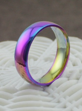 韩版时尚风炫彩钛钢戒指新品