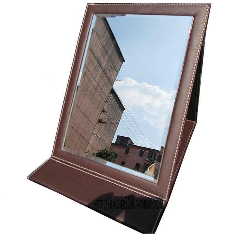 特大号  台式 PU革折叠式化妆镜  化妆镜 镜子 包邮 珠宝首饰店