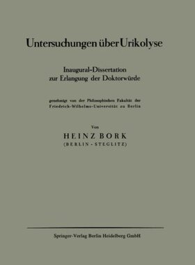【预订】Untersuchungen Uber Urikolyse: Inaug...