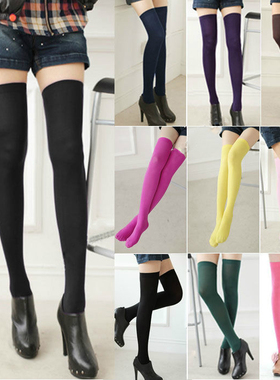 Womens Girls Long Socks Over Knee Thigh High Stockings