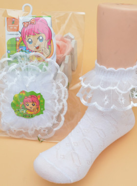 儿童花边袜子透气蕾丝幼儿园演出袜女孩白色舞蹈袜现货