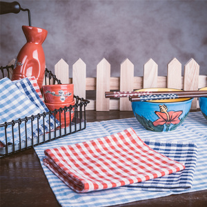 若素生活日式棉麻格子餐垫盘垫碗垫杯垫隔热垫 欧式田园布艺餐垫