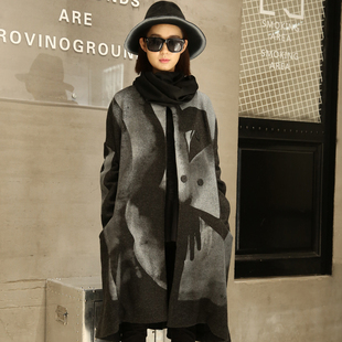 欧E专柜正品大码女装2016秋冬新款时尚休闲宽松毛呢外套OE-02535