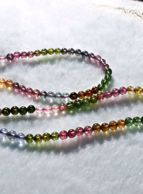 碧玺多层玻璃体女士项链时尚饰品