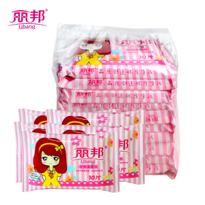 丽邦 洁肤柔湿巾 10片装单包湿巾组合30包 清洁卫生更方便