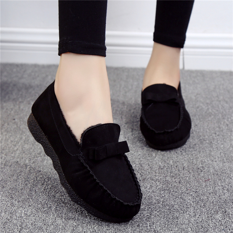 老北京布鞋保暖防滑跟软底豆豆鞋