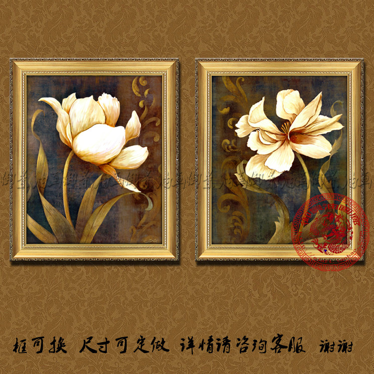 手绘欧式风客厅玄关卧室花卉油画