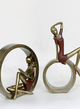 欧式风抽象读书美女树脂工艺品