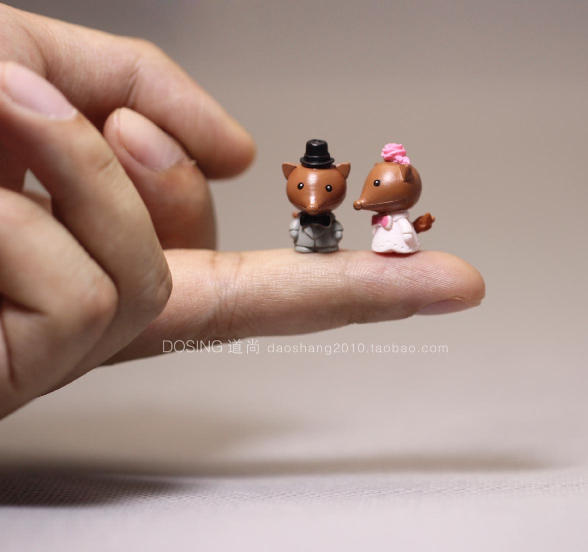 迷你版卡通动物小狐狸人偶公仔