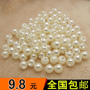 森本 包邮高档11MM白色珍珠雪纺女士衬衫纽扣儿童针织毛衣小扣子