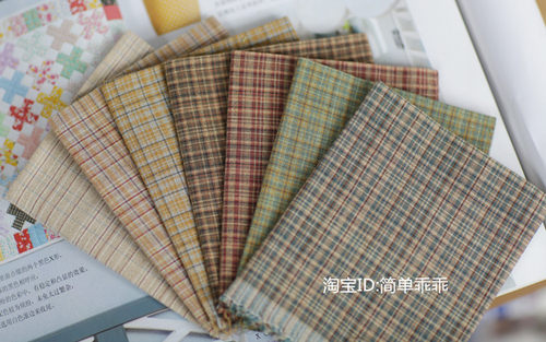 乡村风细格水洗先染色织手工布料