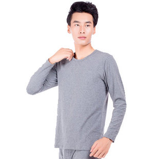 逸如枫亲肤莱卡棉超柔绒纯色圆领男士秋衣裤薄款打底内衣套装6811