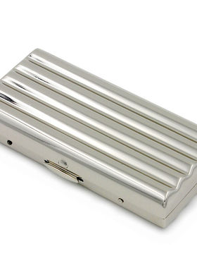 TEAM PISTOL双枪自动烟盒 铜镀铬镜面瓦楞 防潮抗压烟夹个性时尚