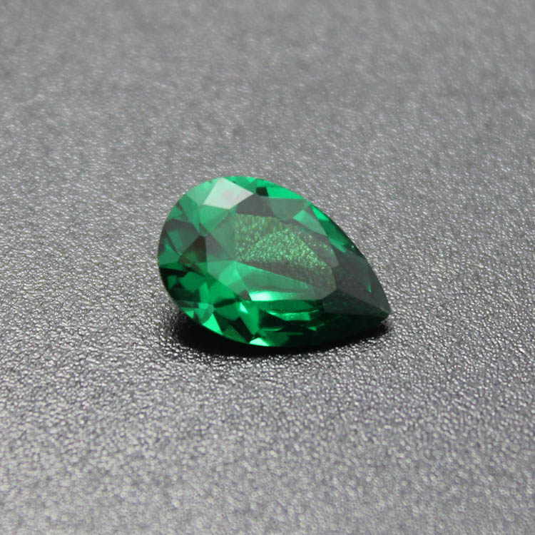 水滴形状祖母绿宝石裸石戒面彩宝首饰粉熔梨形女款未镶嵌戒指吊坠