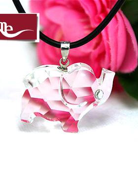 透明小象奥地利水晶纯银扣吊坠