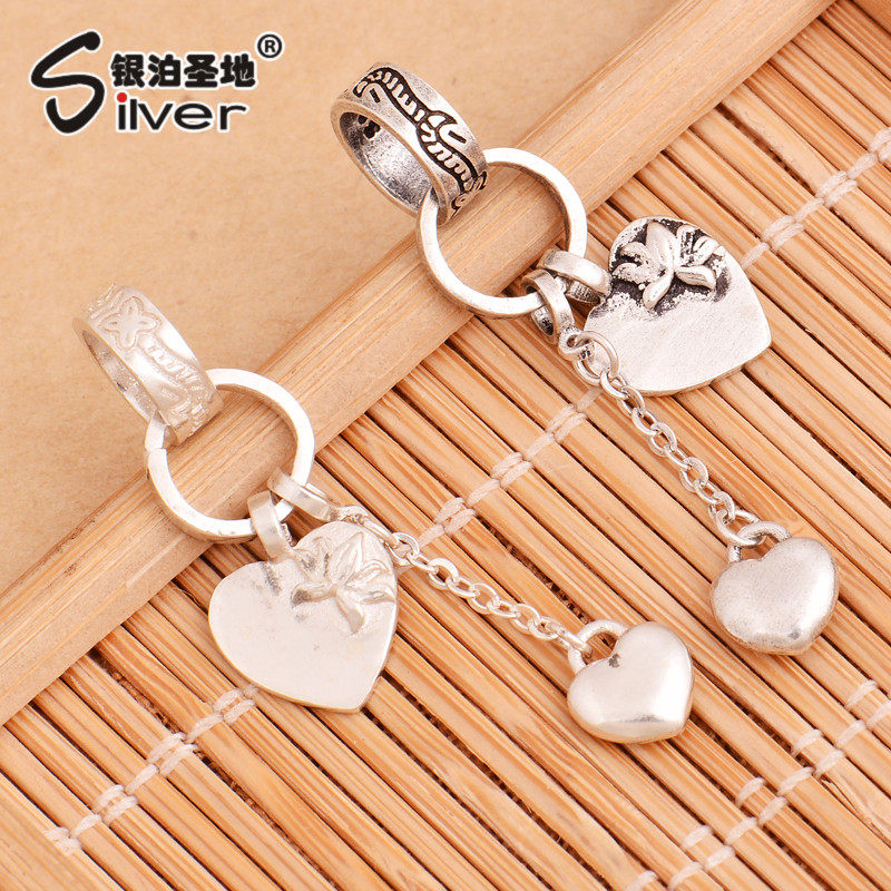 s925纯银泰银配件diy配件手工配件 心形流苏银环挂件串珠编织饰品在类目 饰品/流行首饰/时尚饰品新, DIY配件, 其他DIY饰品配件中 - 来自Buy2taobao.com提供专业的淘宝代购服务