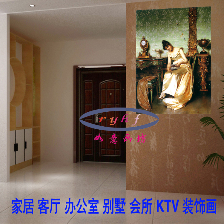 定制欧洲别墅挂画西洋贵族挂画欧式人物油画古典无框画仿真装饰画图片