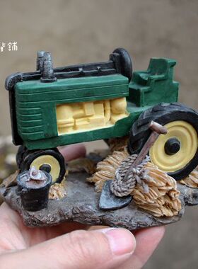 老爷车美式乡村风拖拉机装饰品