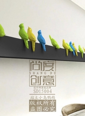 创意陶瓷鹦鹉桌面摆件