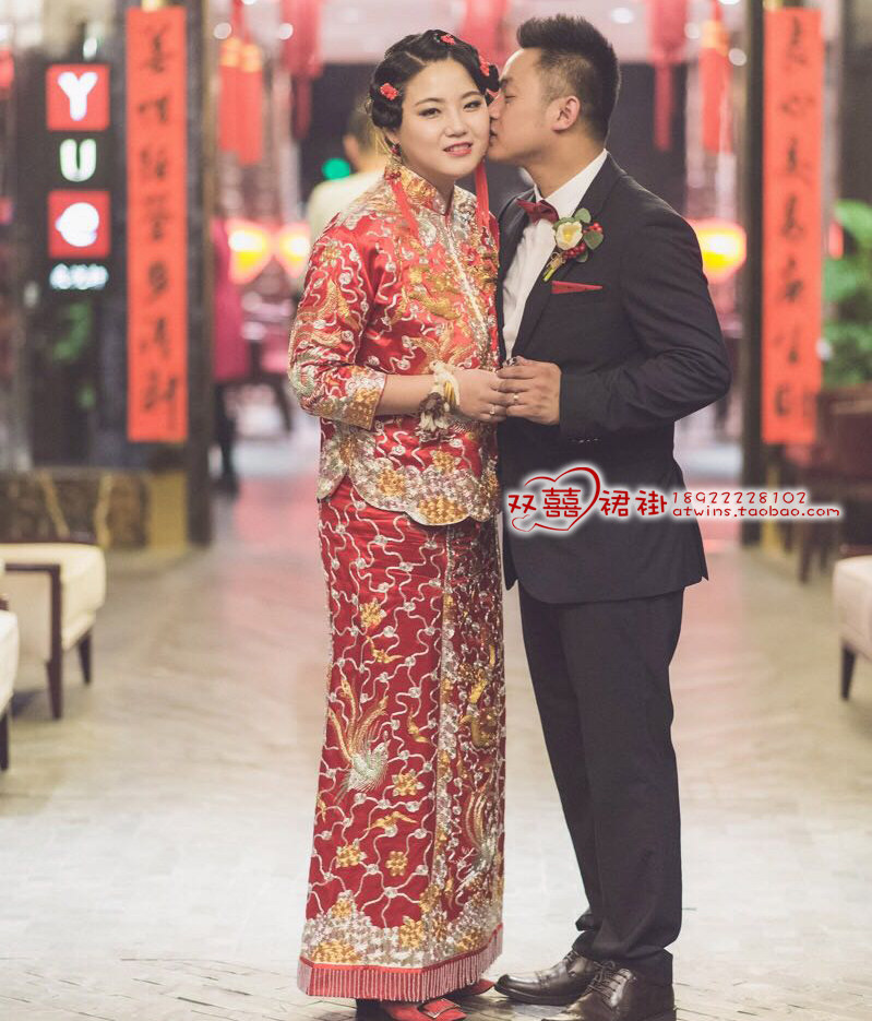 13牡丹款水波脚大五福双喜龙凤裙褂中式礼服全手工金银线刺绣出租|msdalam kategori Butik wanita / wanita, perkahwinan/Cheongsam/pakaian, pakaian/malam - dari Buy2taobao.com untuk memberikan perkhidmatan ejen Taobao profesional membeli