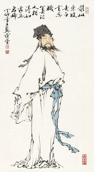 仿古画名画复制品范曾苏东坡像30x55厘米水墨画中国画名人字画