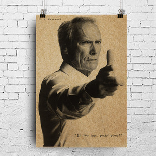 导演海报克林伊斯威特Clint Eastwood名导装饰画复古肖像画定制