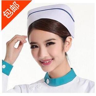 正品南丁格尔加厚护士帽白色粉色蓝色燕帽护士长帽横杠斜杠护士帽