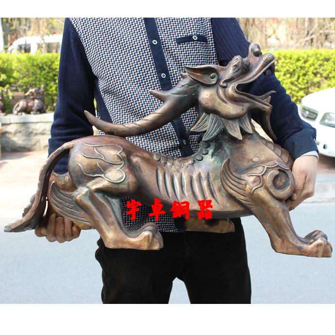 宇卓铜器 纯铜貔貅一对特大号 工艺品开业礼品财 摆件