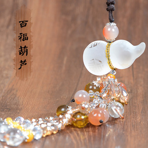 汽车挂件保平安福水晶葫芦车内挂饰品车上装饰小车里挂坠车前吊饰