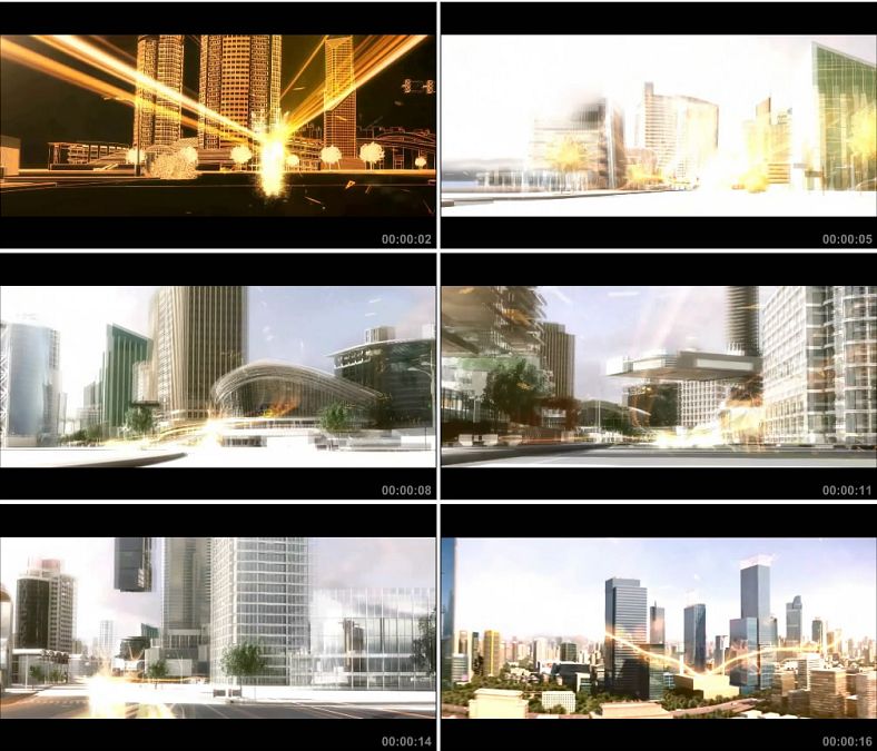 大楼生长炫酷镜头全高清动画视频素材