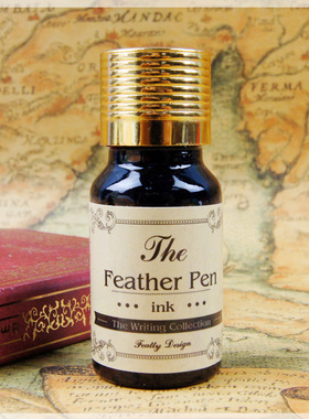 菲比羽墨 蘸水笔墨水 羽毛笔墨水 漫画 黑色墨水 10ml