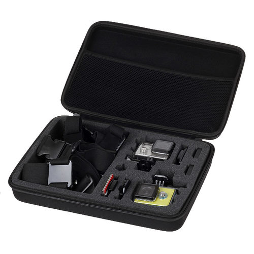 产品特点 便携/方便  《gopro山狗 小米通用相机包》 尺寸： 长33厘米----宽22厘米-----高7厘米 材料：EVA 备注：此售卖价格只是指GOPRO 中号便携收纳包 1个。