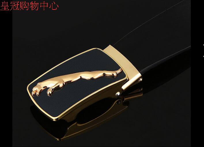 金豹男士皮带 无牙扣自动扣腰带 商务裤带真皮 牛皮皮带潮男包邮