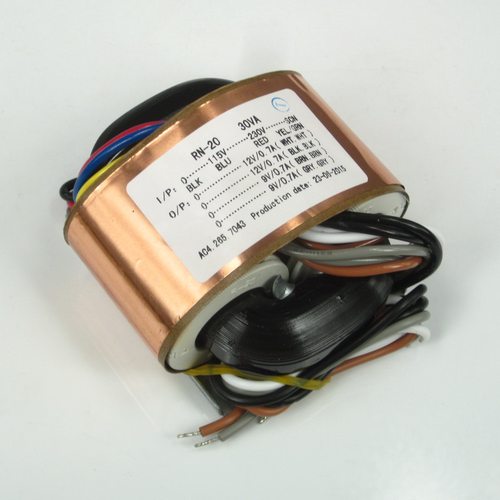 R牛30W双12V+双9V带铜皮R型电源变压器 铜线115-230v国际电压