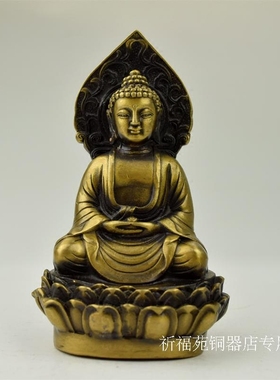 纯铜三圣佛地藏王菩萨观音铜像阿弥陀佛大势至黄铜仿古摆件