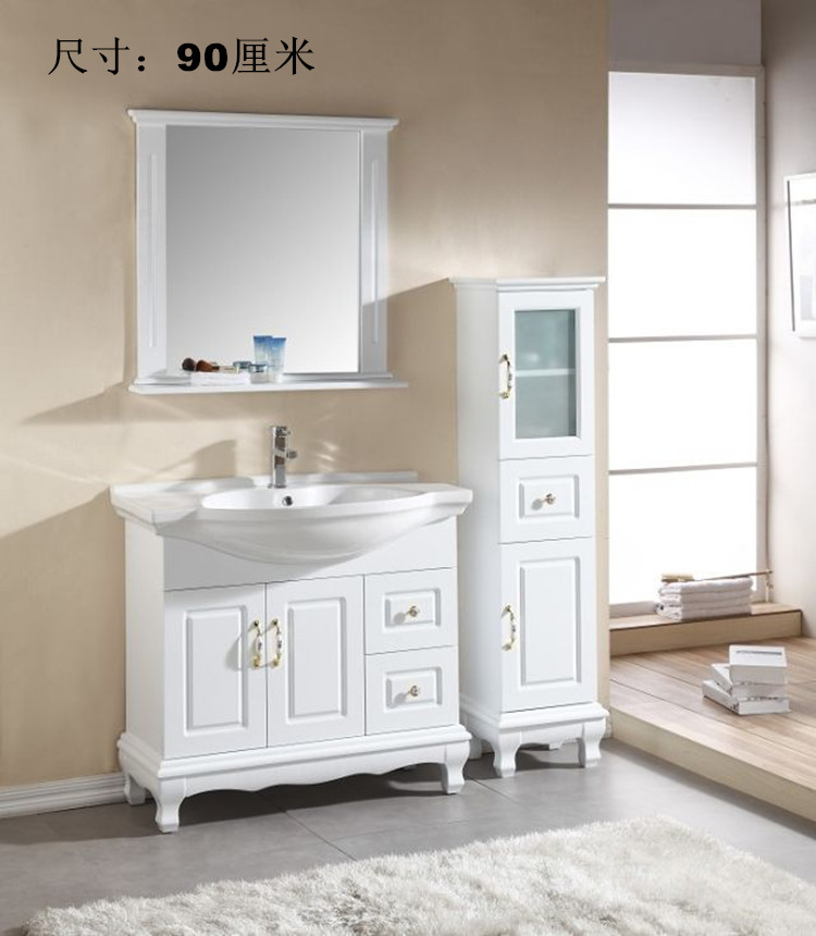 正品鹰牌橡木浴室柜正品欧式豪华白色落地柜洗手洗脸盆卫浴柜组合