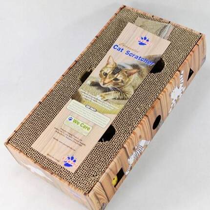 包邮瓦楞纸藏宝盒铃铛球 猫沙发 猫抓板宠物磨爪玩具送猫薄荷