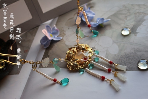水墨音色 汉服璎珞 cos/或材料包 古风项圈 岁锦年 包邮