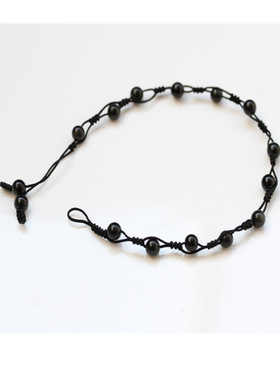 天然黑曜石手链黑曜石脚链手编