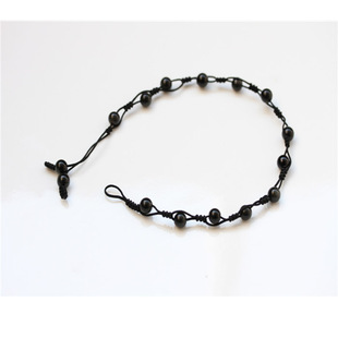 天然黑曜石手链 黑曜石脚链 手编黑曜石可调节手链脚链
