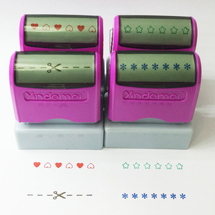 分割线印章 剪刀 爱心 米字 星星 创意手账图章 个性手帐光敏印章