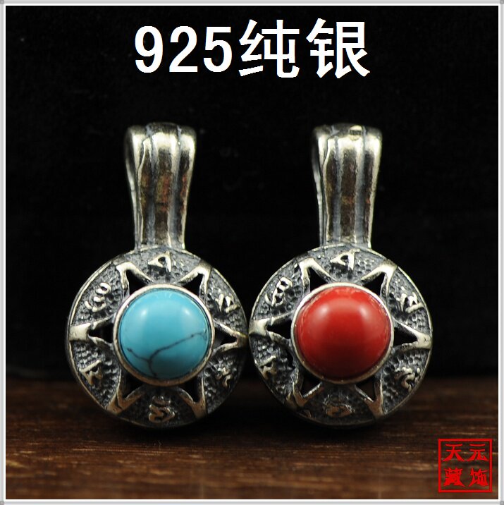 SS8【925纯银】镶嵌做旧款 卡子 记数夹 菩提DIY佛珠念珠配件配饰