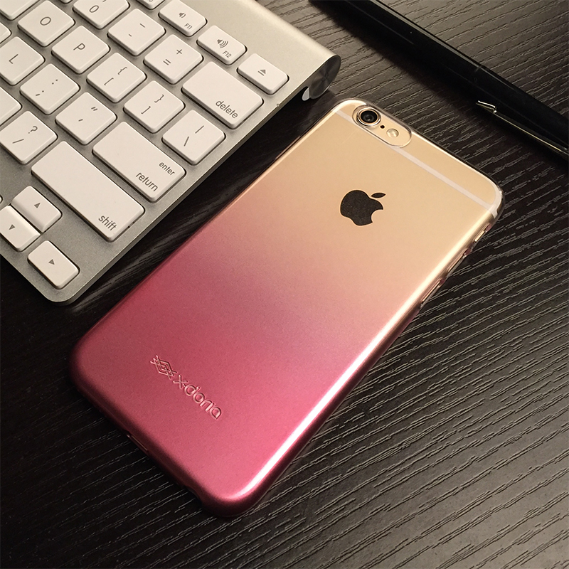 道瑞 iphone6s手机壳粉色全包渐变保护套苹果6 plus超薄硬壳男女6