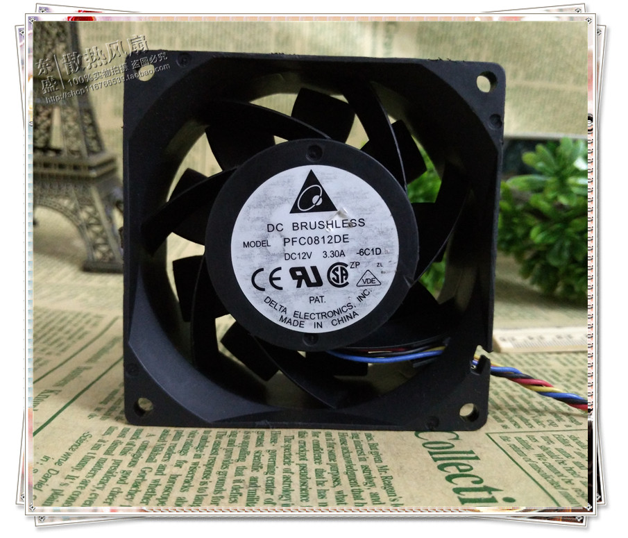 台达 PFC0812DE 8CM 12V 3.30A 8038 4线PWM 大风量暴力 增压风扇