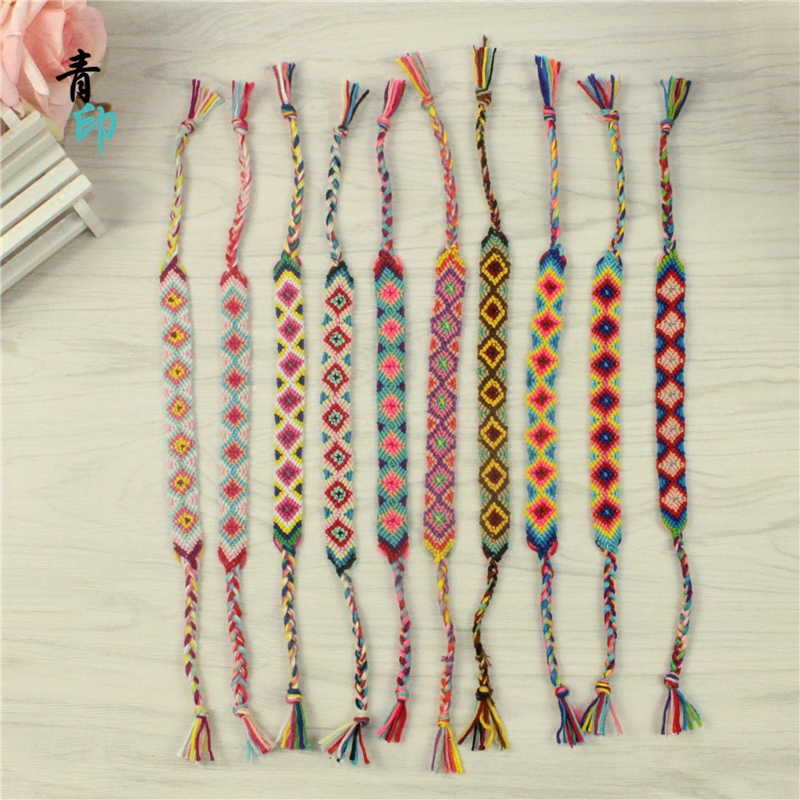 七朵小花菱形尼泊尔外国人手绳