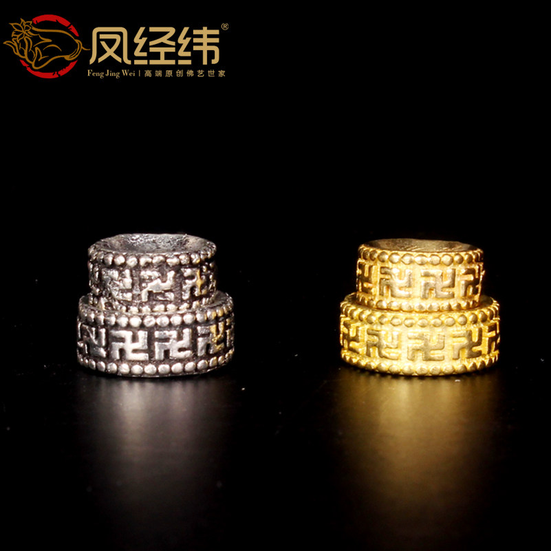 藏式黄铜白铜合金银万字隔片垫片隔珠串珠DIY配饰金刚菩提